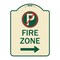 Signmission Fire Zone No Parking and Right Arrow Heavy-Gauge Aluminum Sign, 24" x 18", TG-1824-23973 A-DES-TG-1824-23973 - alternate 1